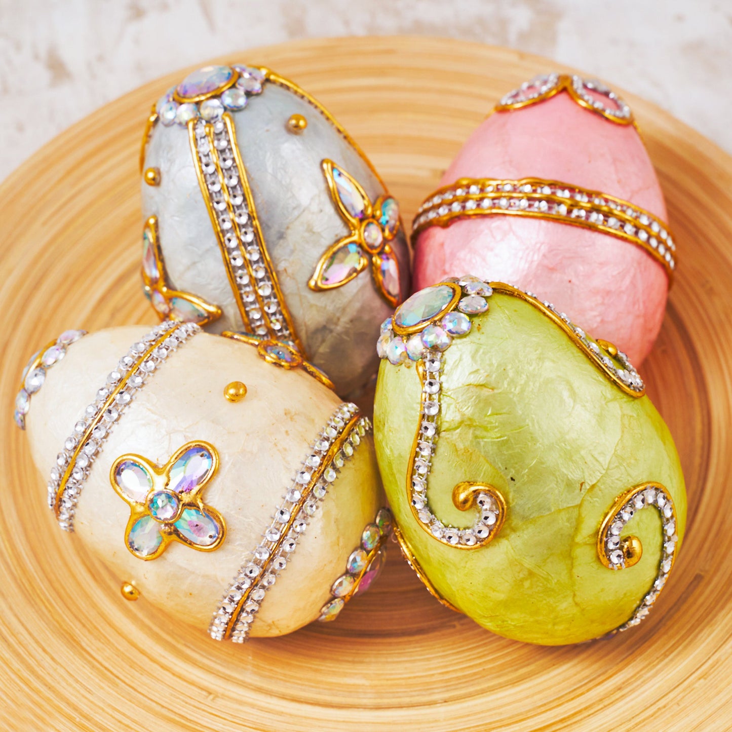 Capiz Jeweled Easter Egg Set (4 pcs) - HOLIDAY TREE