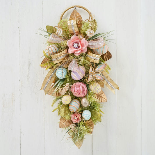 Floral Macarone Easter Teardrop Swag Decor - HOLIDAY TREE