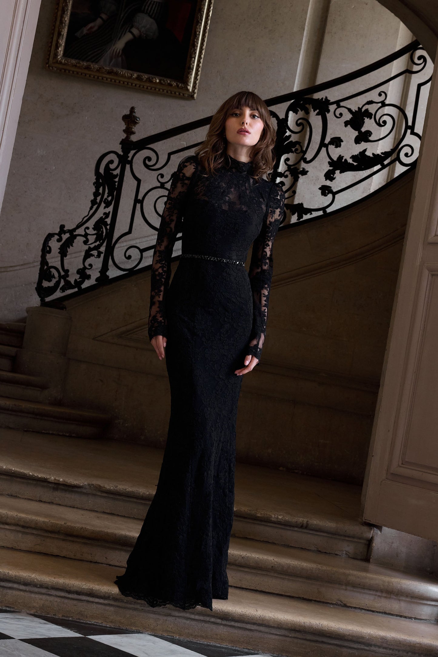 The Jules Dress in Black Chantilly Lace