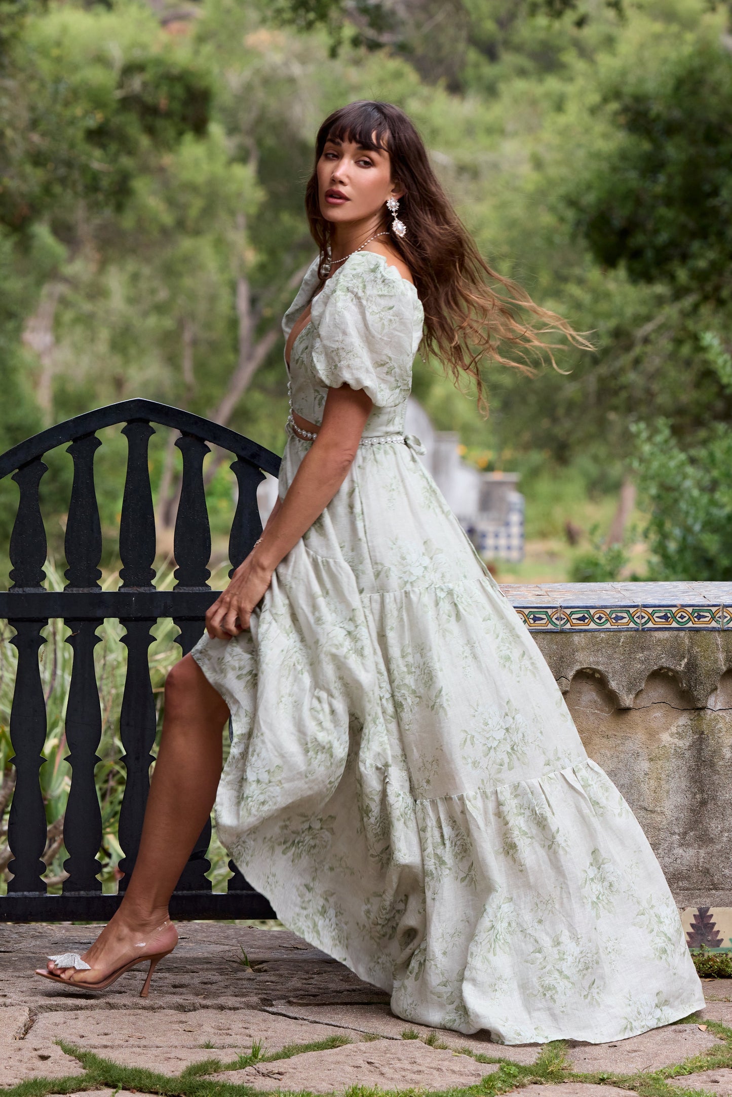 The Emma Dress in Sage Tapestry