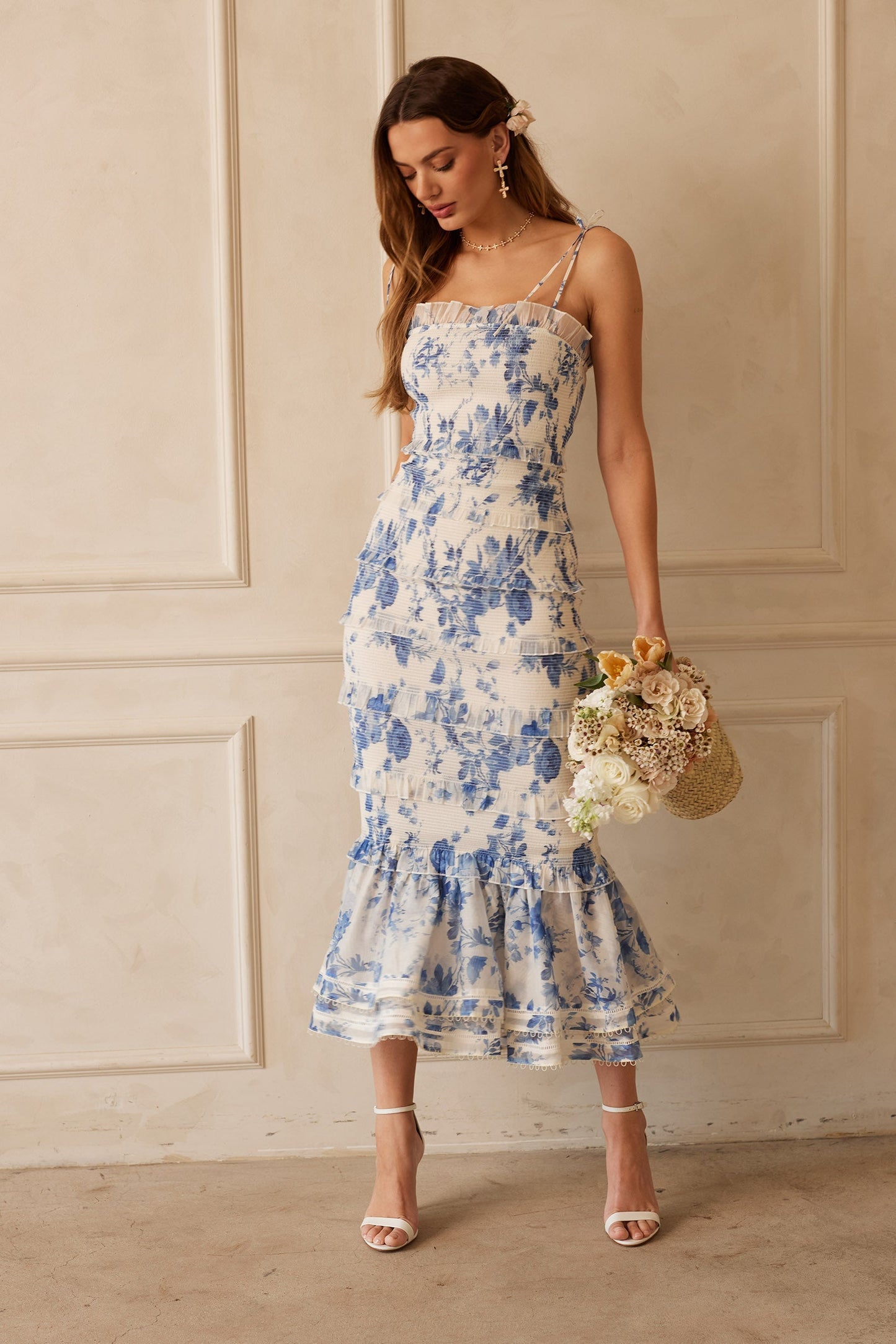 The Geranium Dress in Provencal Blue Floral