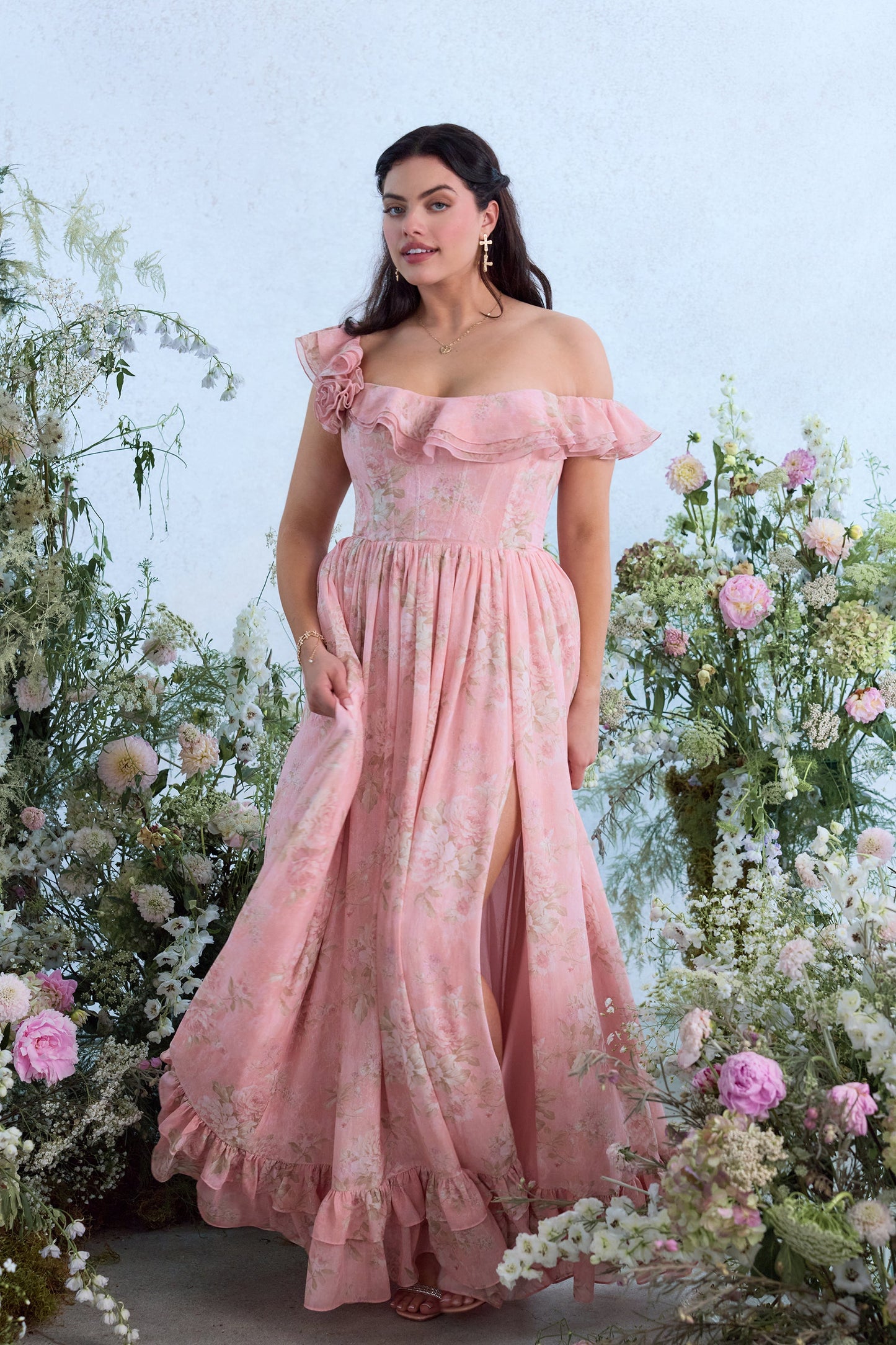 The Rosetta Dress in Light Pink Tapestry Rose