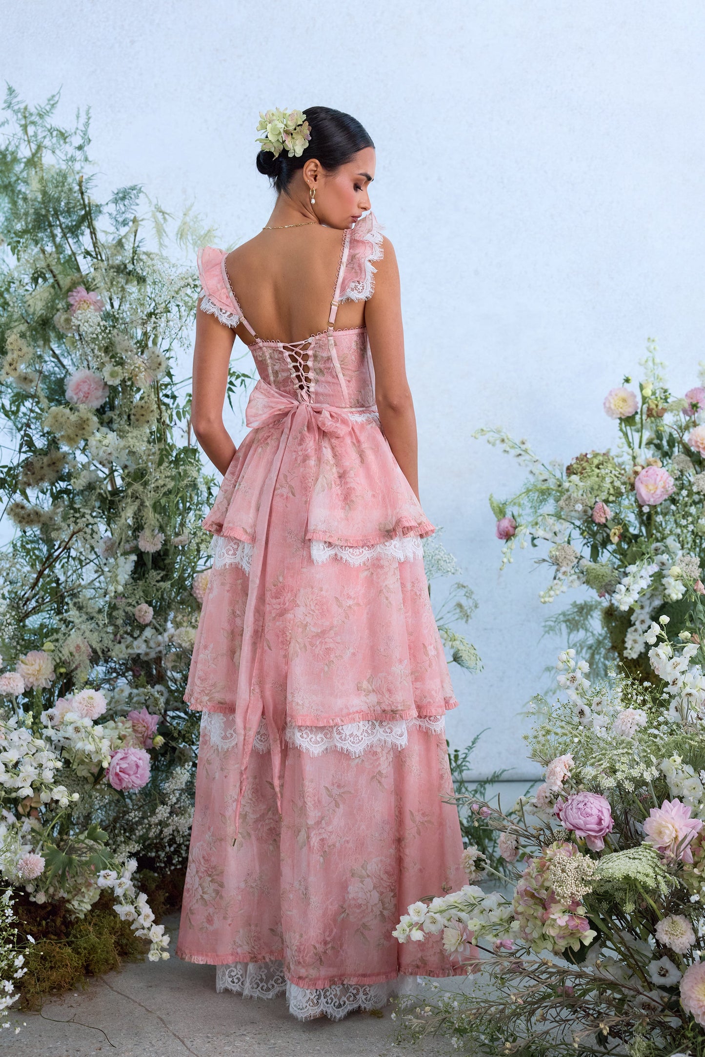 The Jolie Dress in Light Pink Tapestry Rose