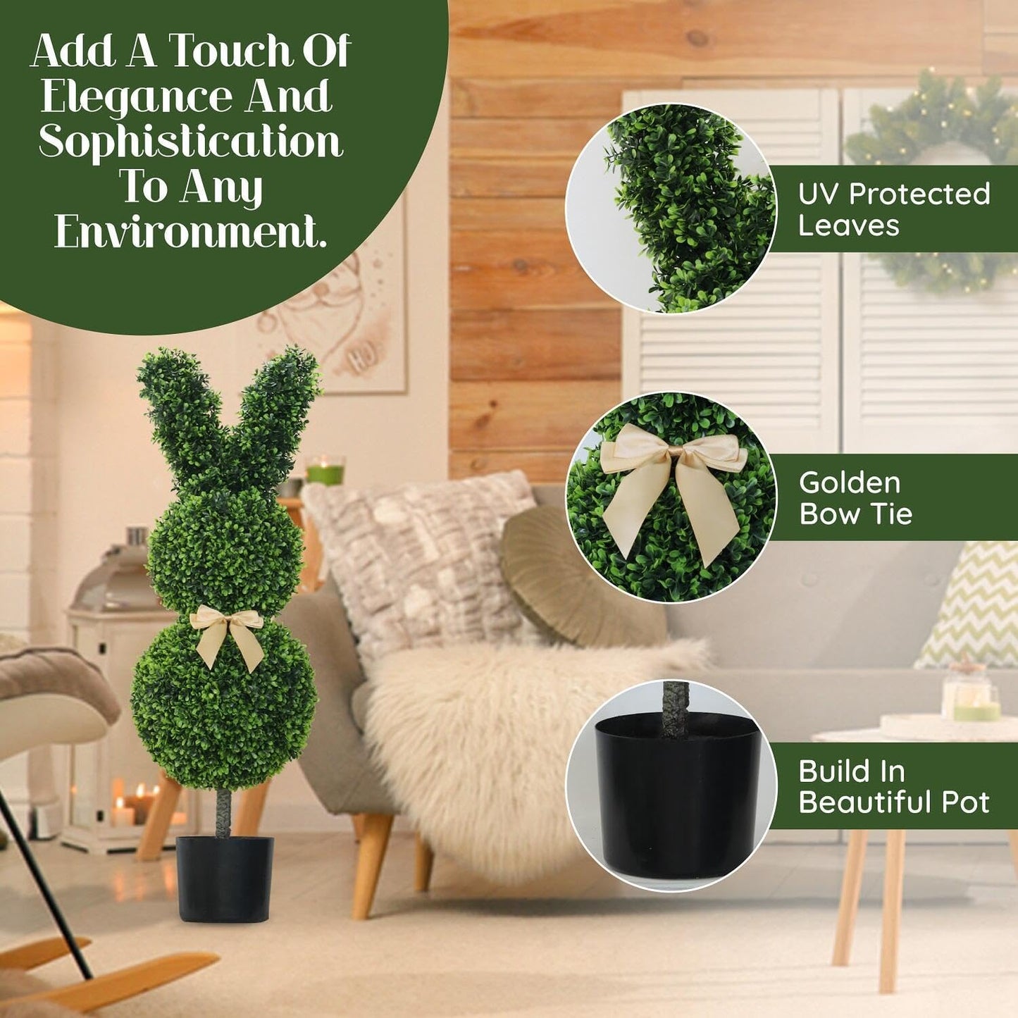 ✨BUY 1 GET 1 FREE🐰Easter Hot Sale💥Artificial Bunny-Shaped Topiary Tree 35''