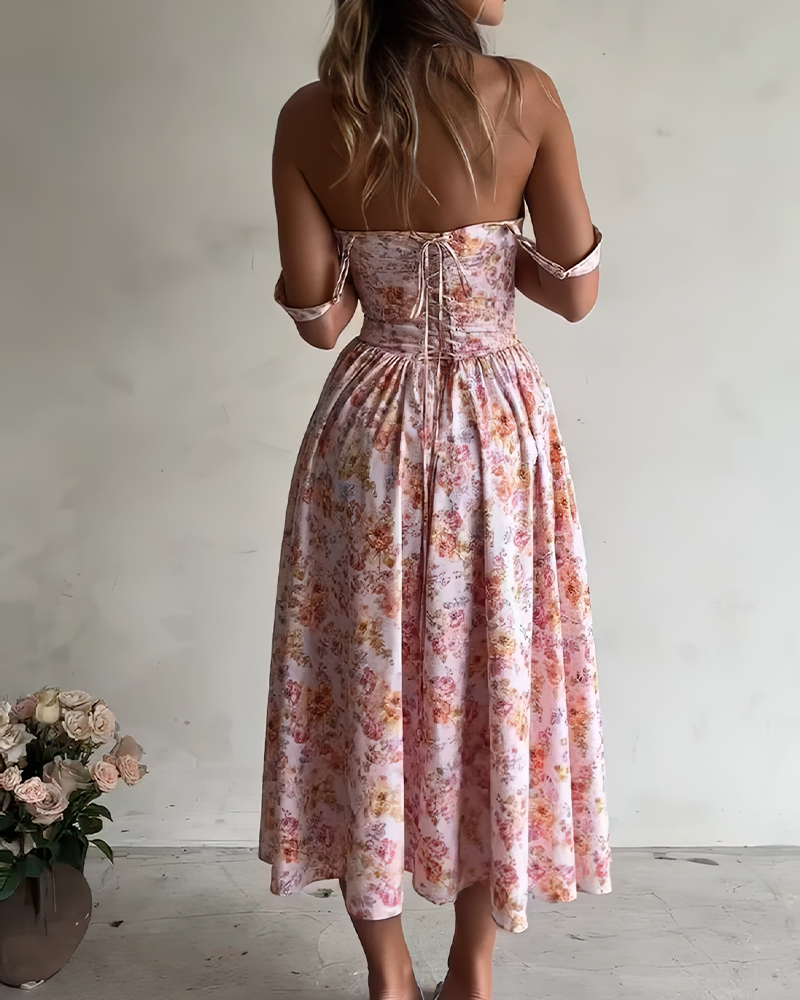 Printed summer strappy dress