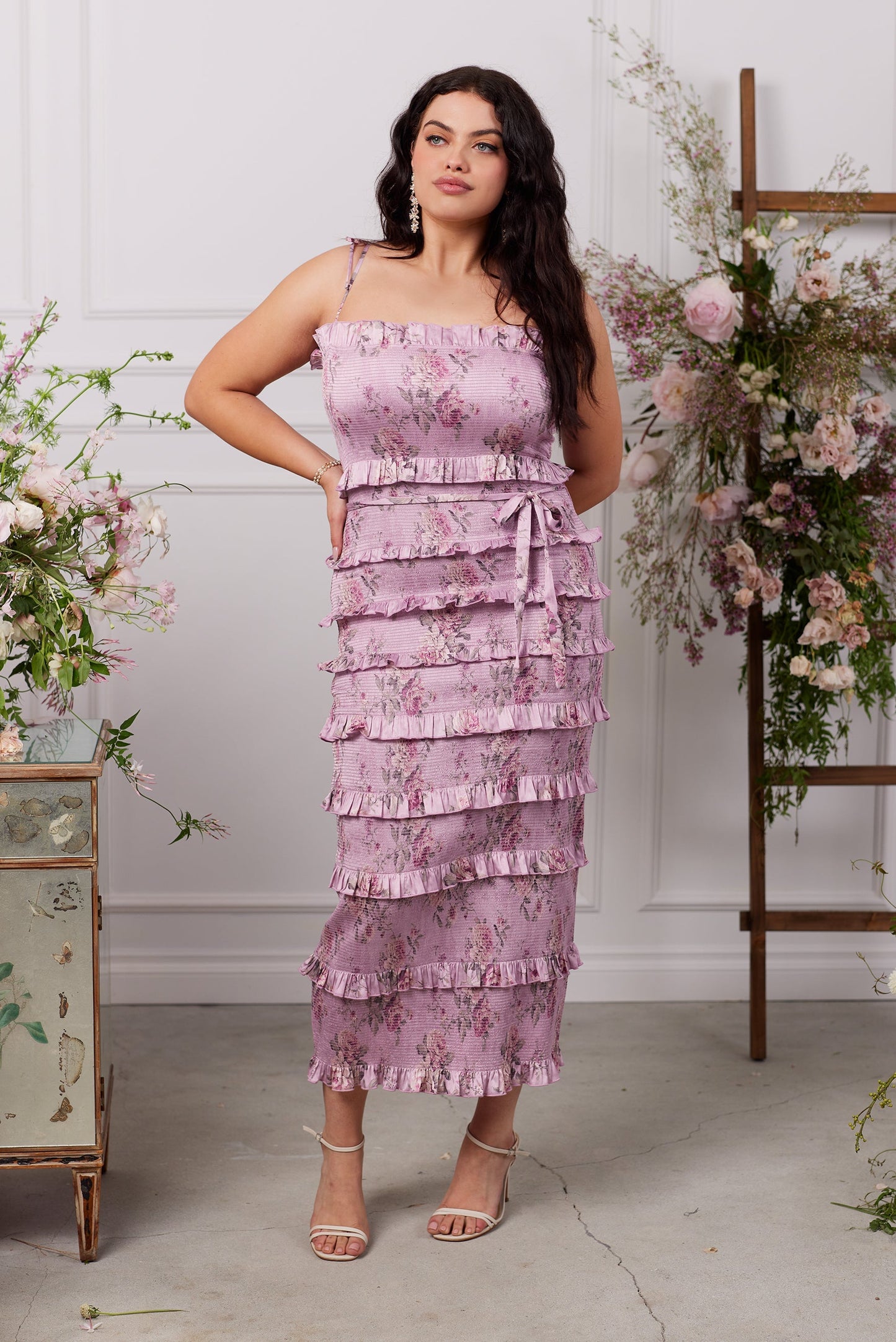 The Lily Dress in Lilac Tapestry Rose