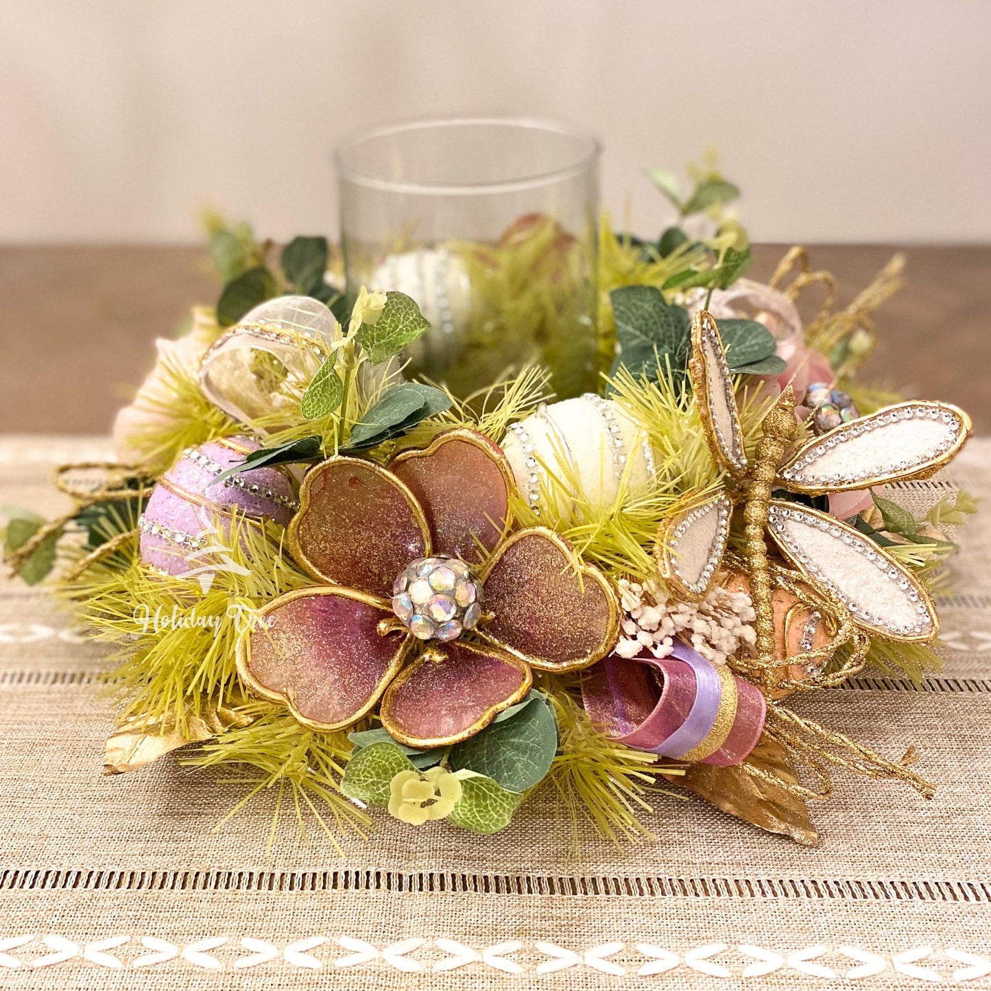 Easter Elegant Tabletop Hurricane Premium - HOLIDAY TREE