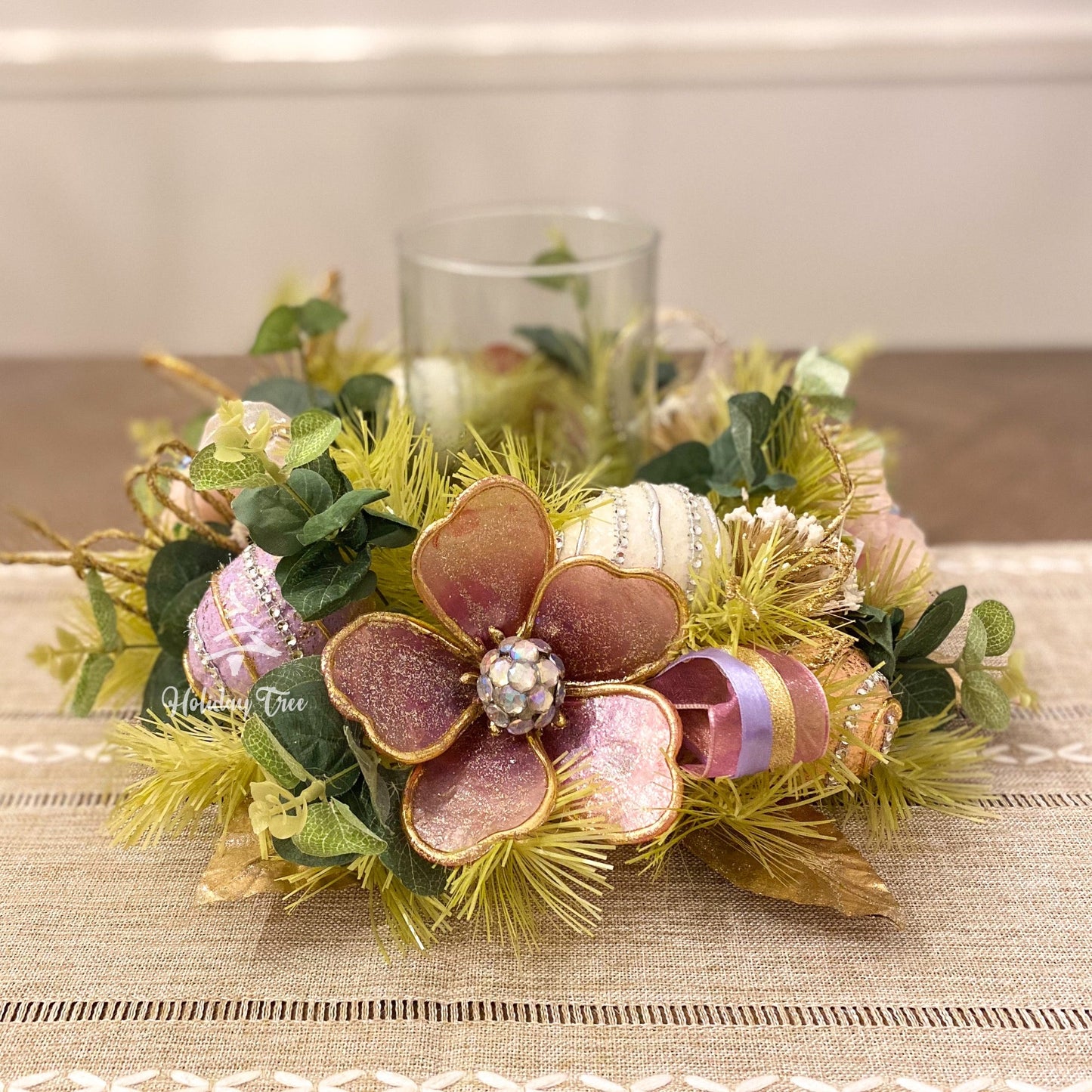 Easter Elegant Tabletop Hurricane Premium - HOLIDAY TREE