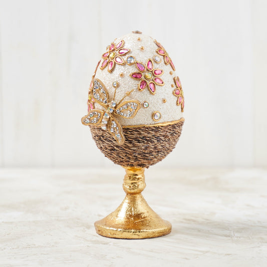 Golden Jeweled Egg Stand Premium Handcrafted Centerpiece for Easter - HOLIDAY TREE