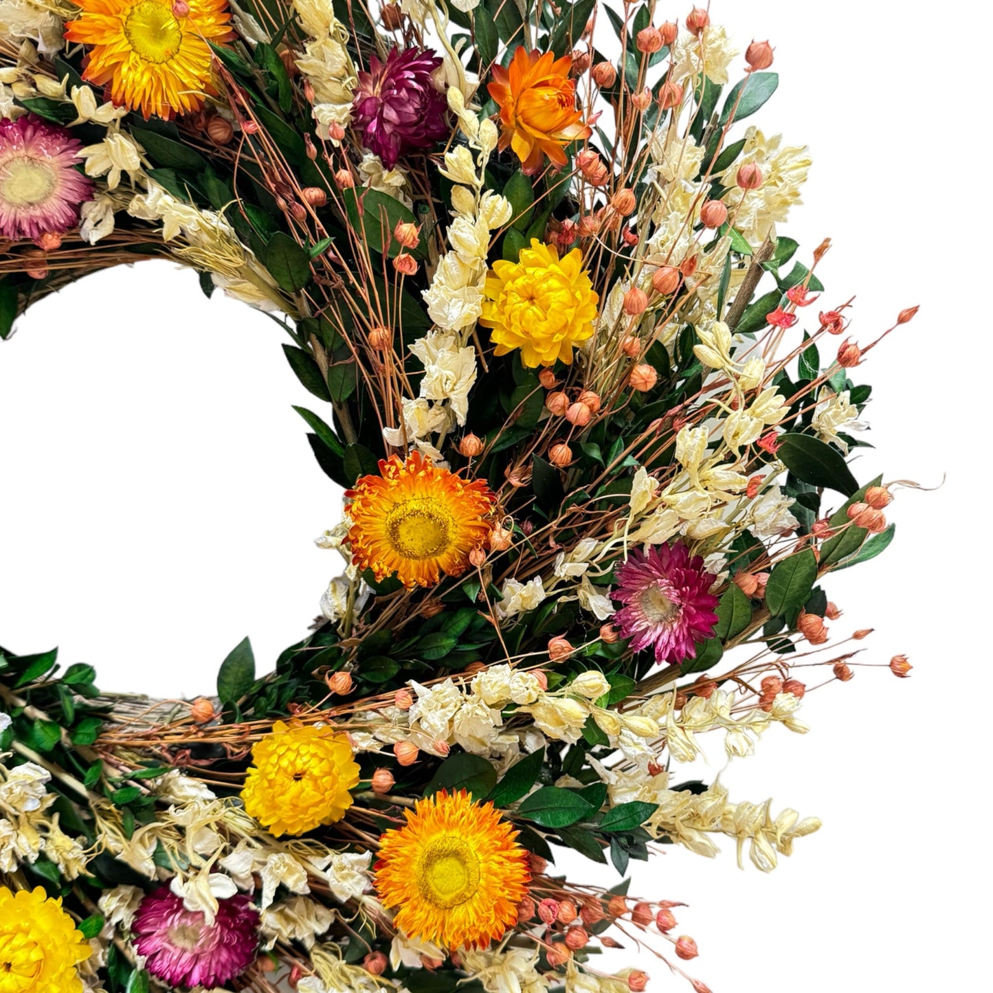 18" Graceful Garden Wreath - Dried flower Wreath