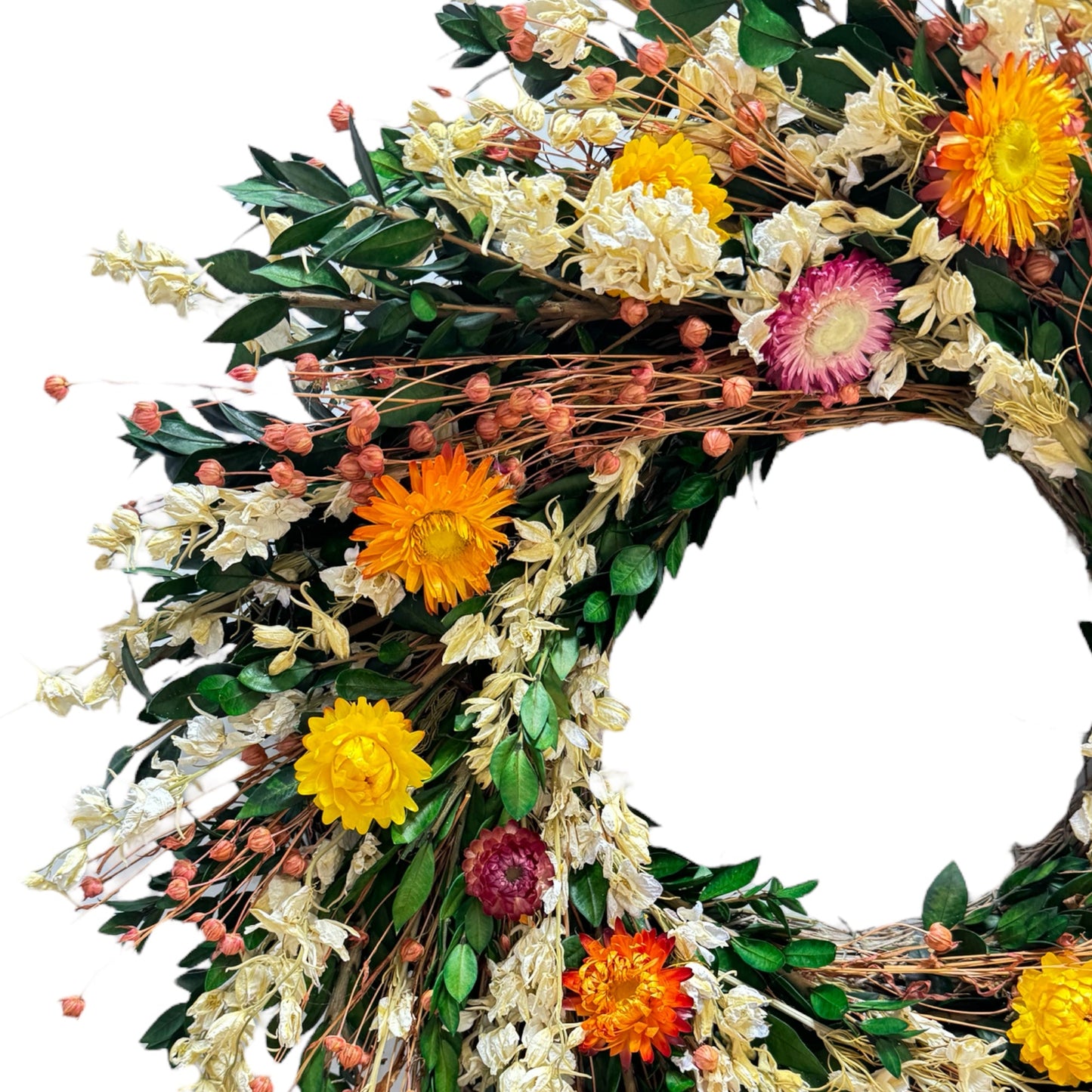 18" Graceful Garden Wreath - Dried flower Wreath