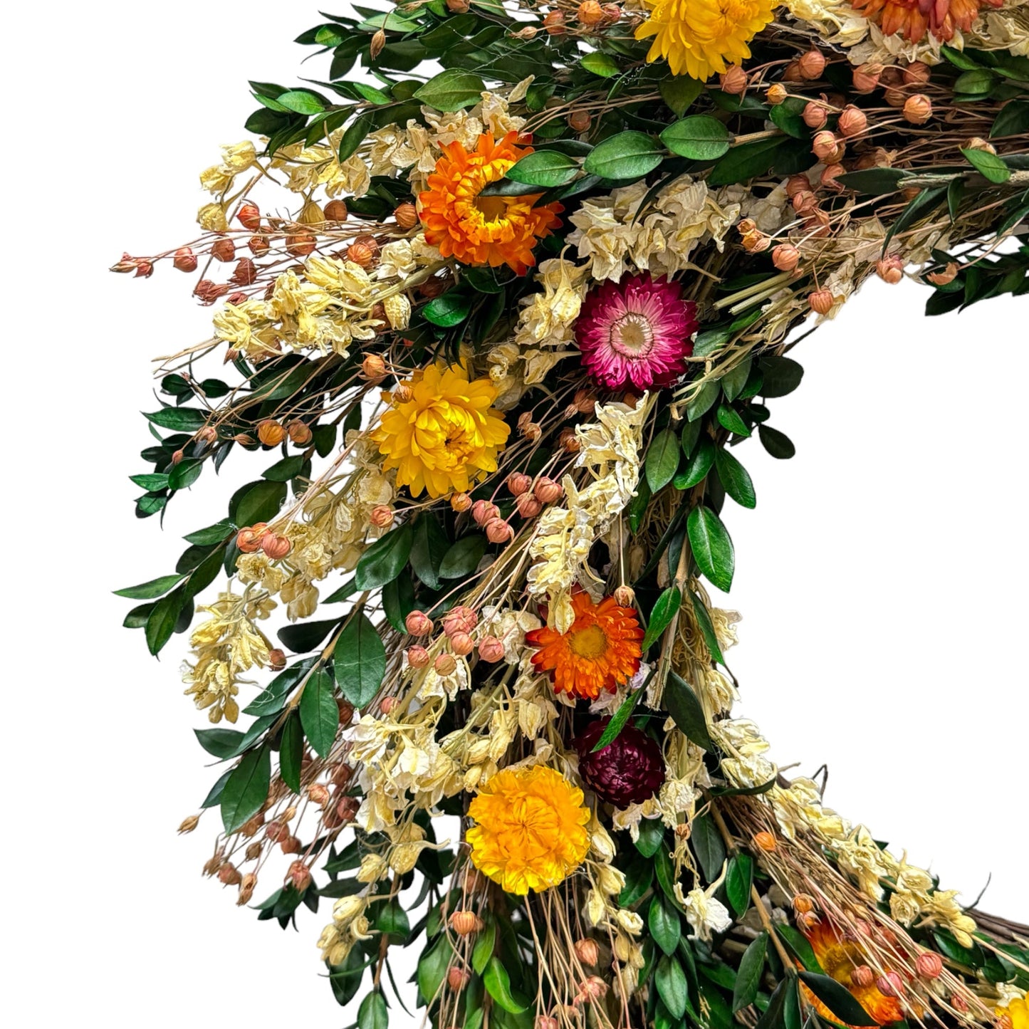 22″ Graceful Garden Wreath - Dried Flower Wreath