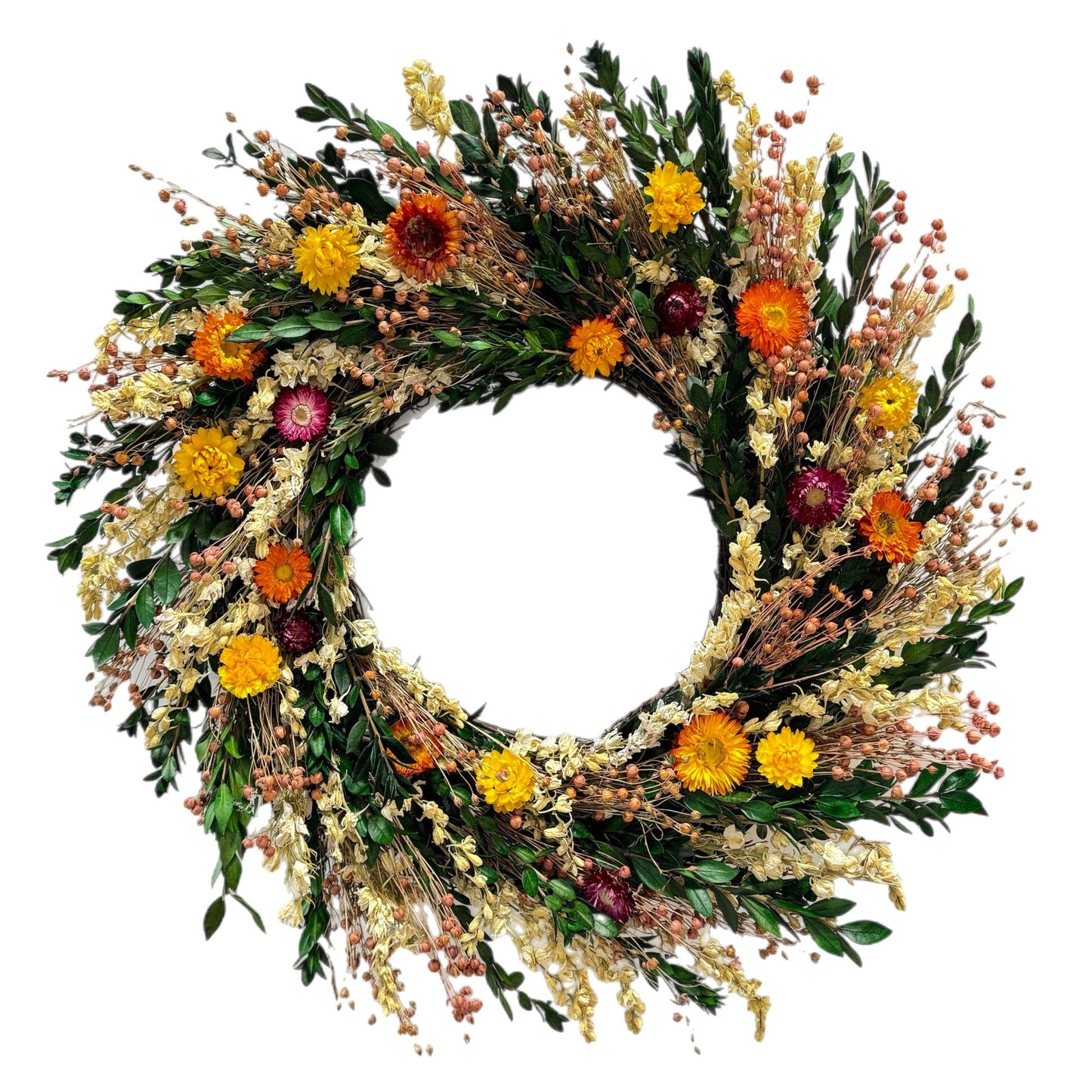 22″ Graceful Garden Wreath - Dried Flower Wreath