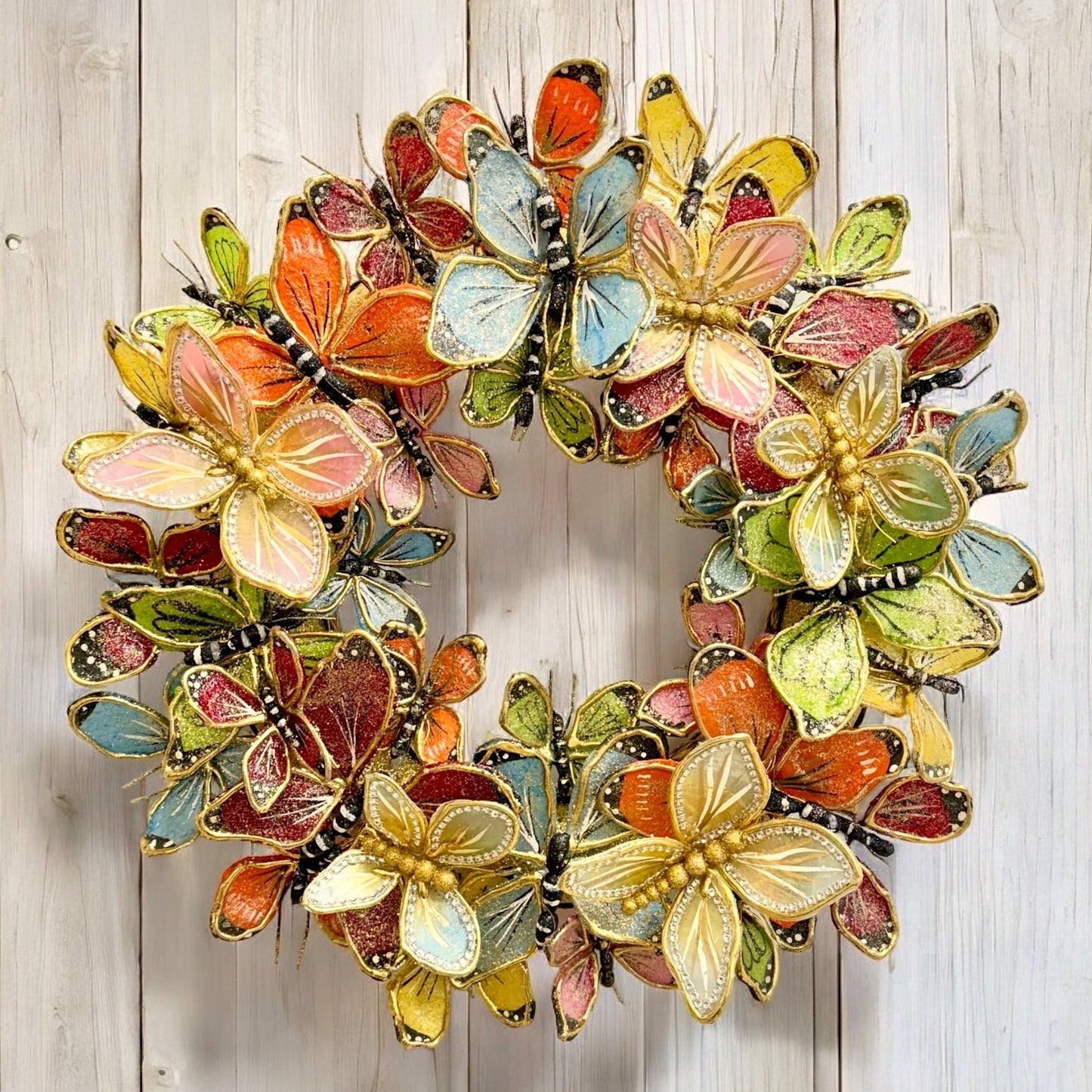 22" Butterfly Capiz Wreath