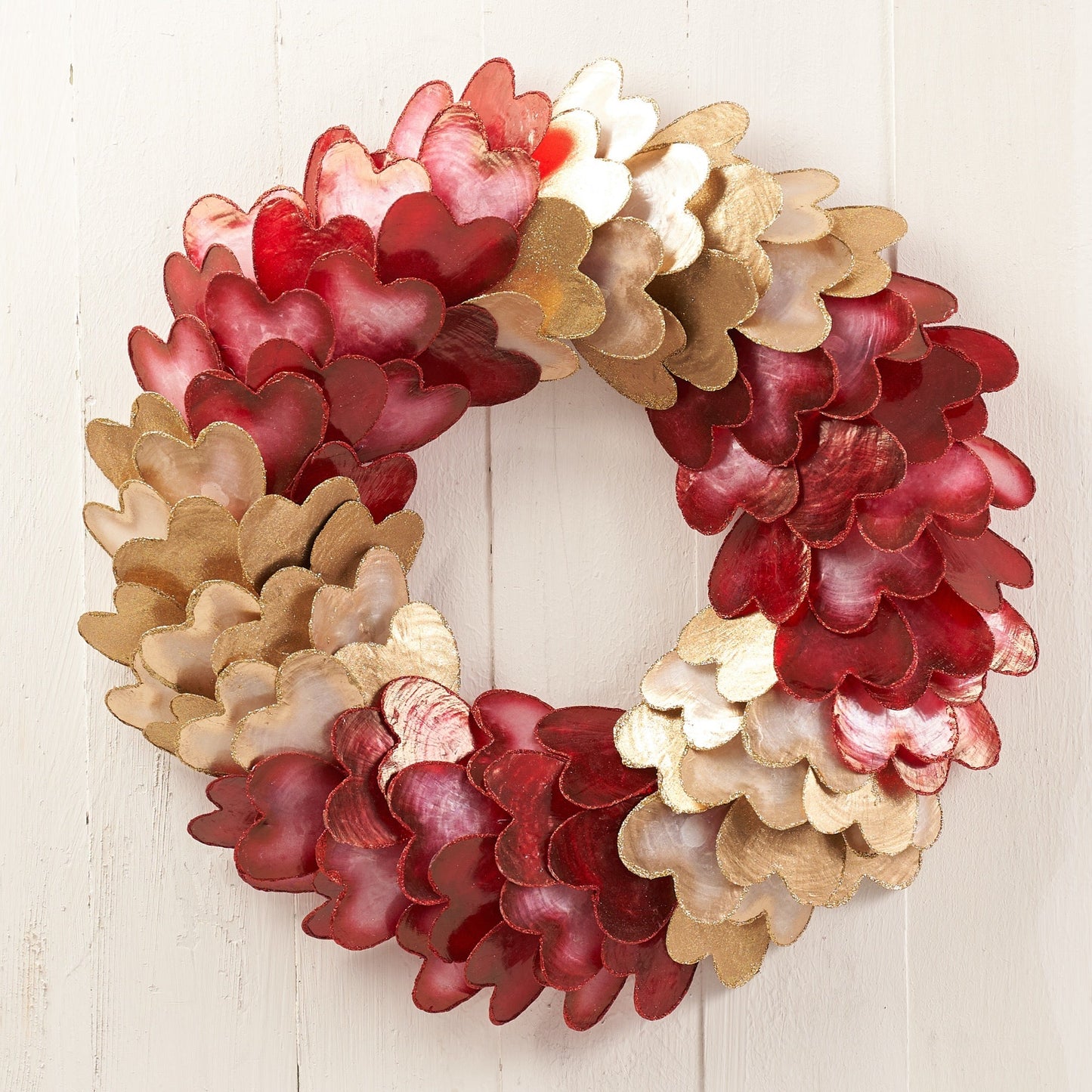 20" Capiz Heart Wreath for Valentine's Day - HOLIDAY TREE