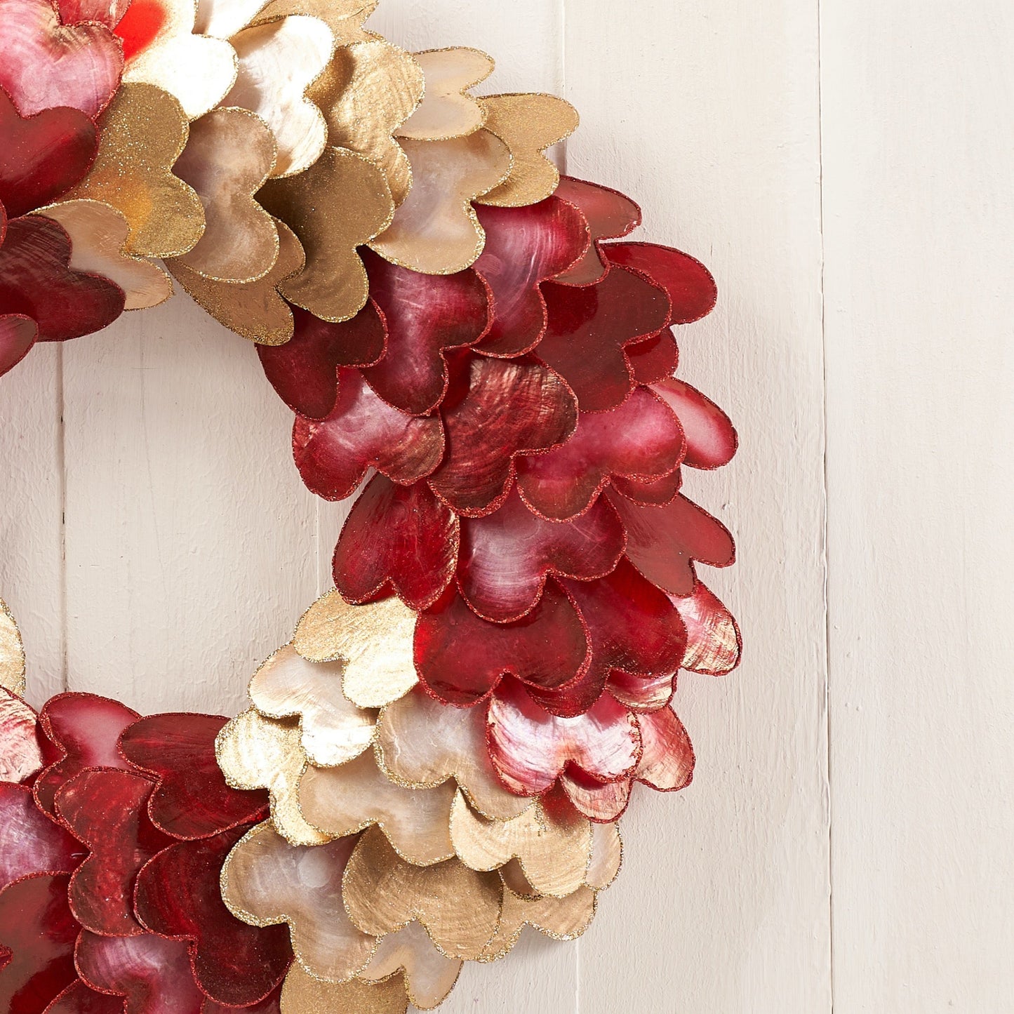 20" Capiz Heart Wreath for Valentine's Day - HOLIDAY TREE