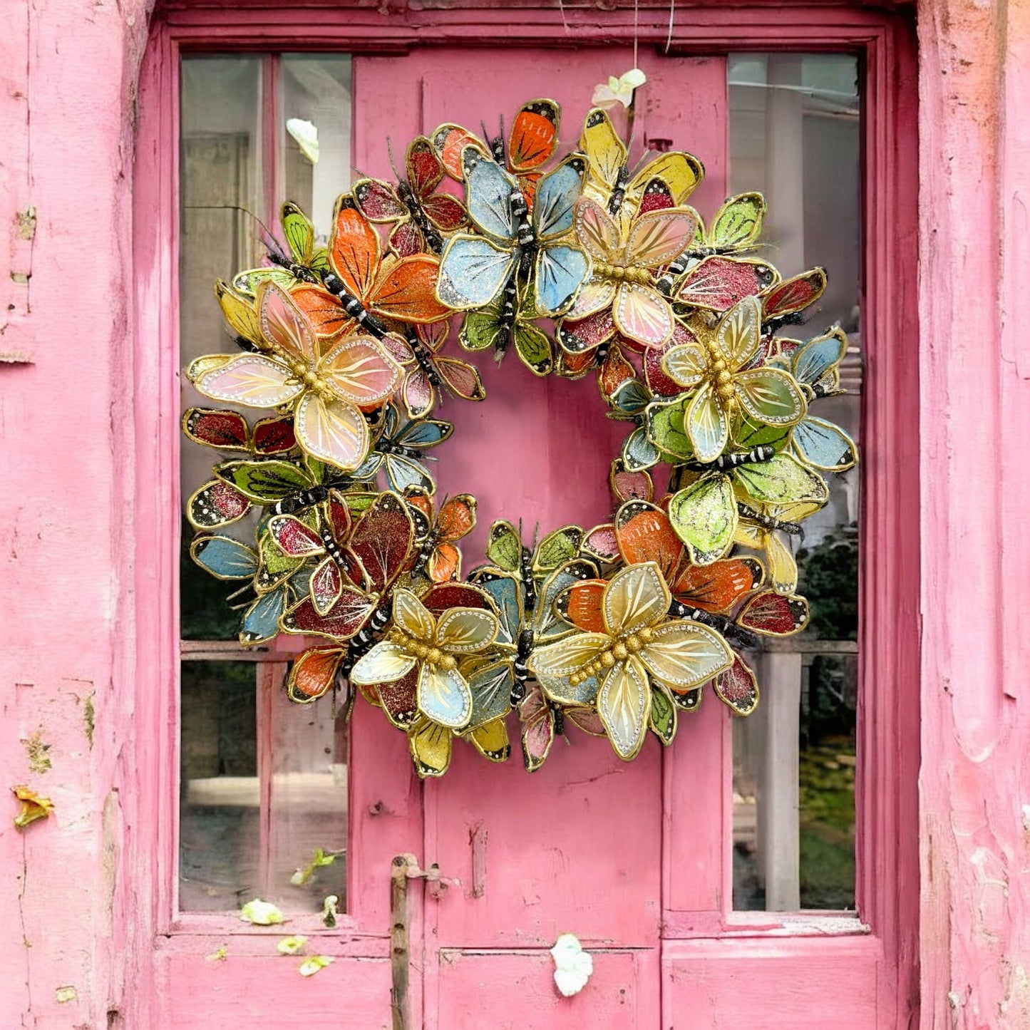 22" Butterfly Capiz Wreath