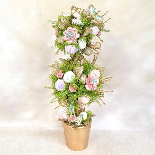 Easter Floral Double Topiary 26"