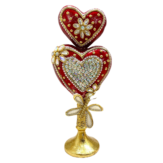 Jeweled Hearts Laminated Capiz Décor for  Valentine's Day and Wedding Decor