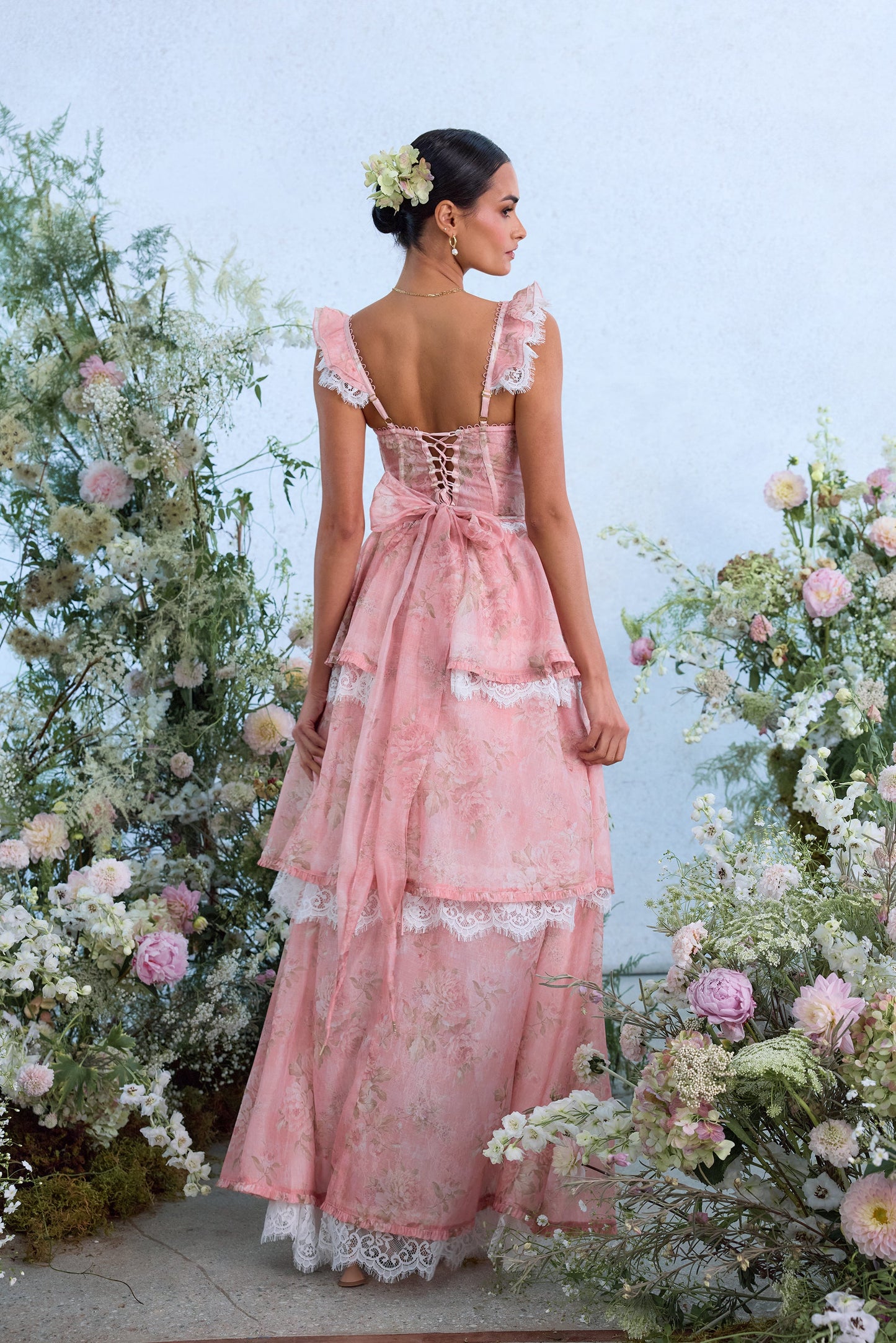 The Jolie Dress in Light Pink Tapestry Rose