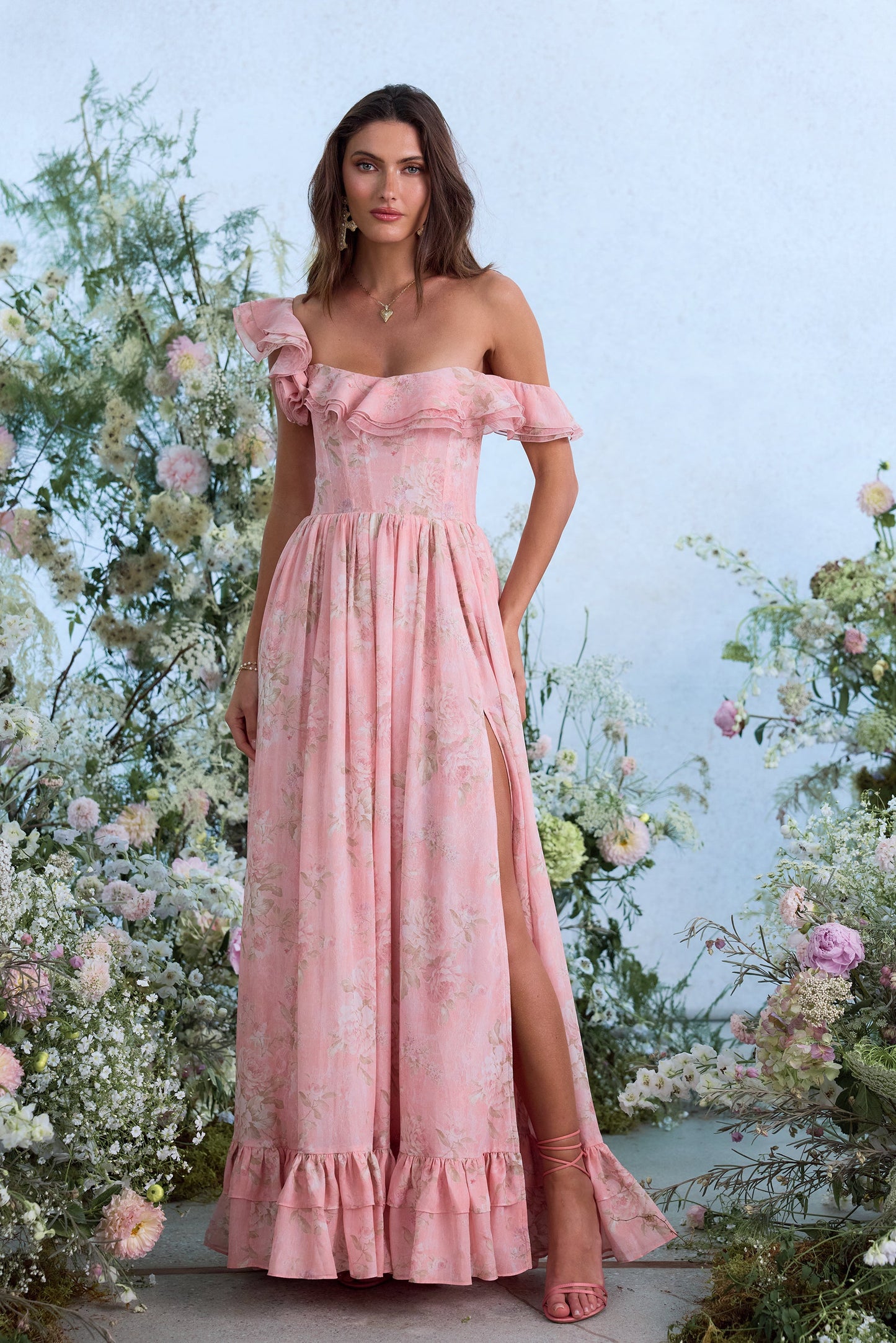 The Rosetta Dress in Light Pink Tapestry Rose