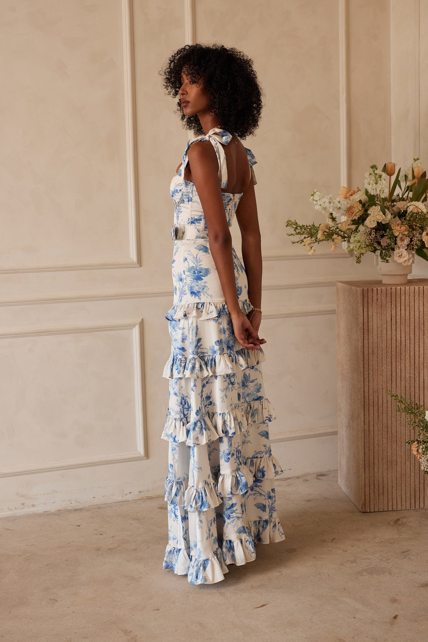 The Lisianthus Dress in Provencal Blue Floral