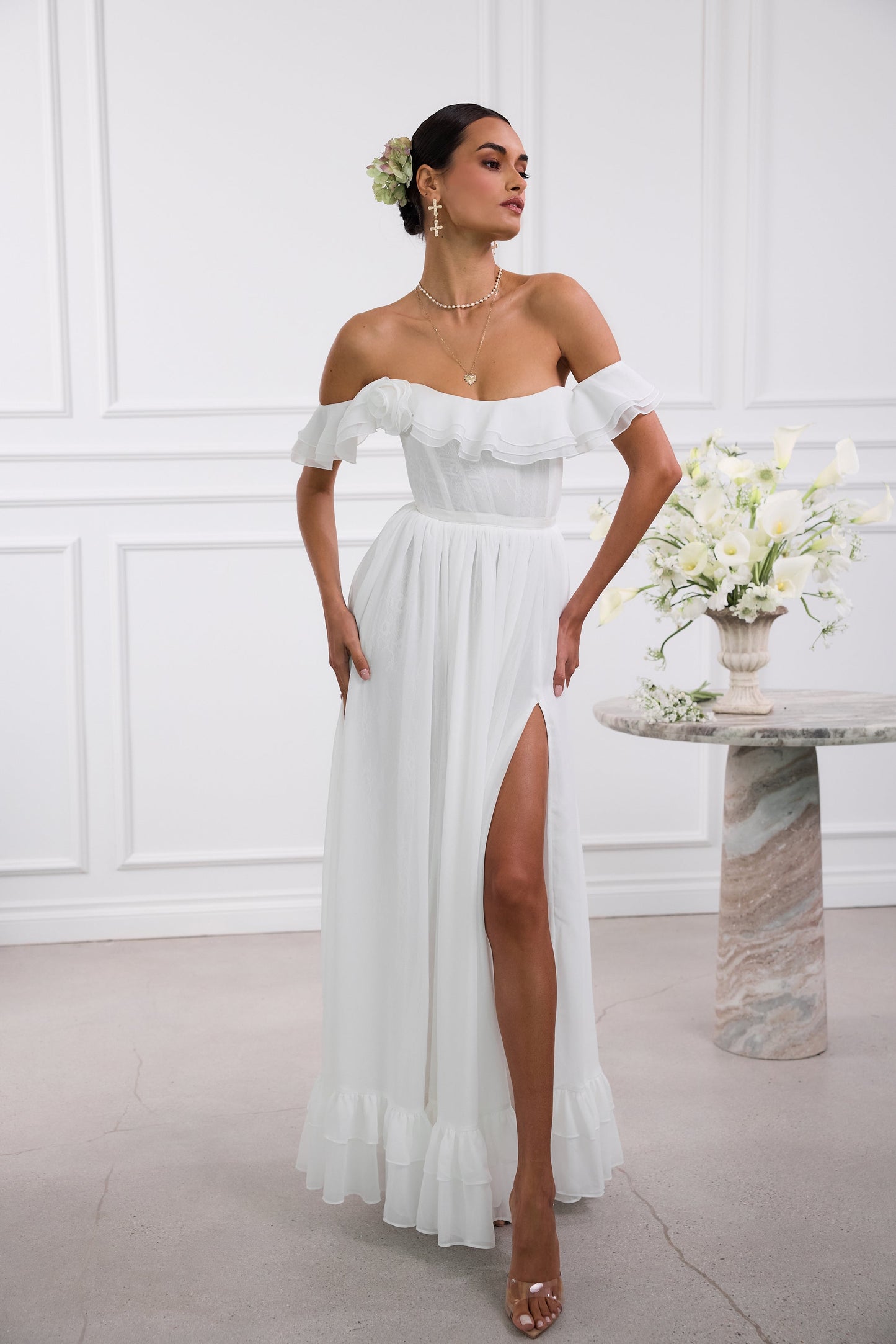 The Rosetta Dress in White