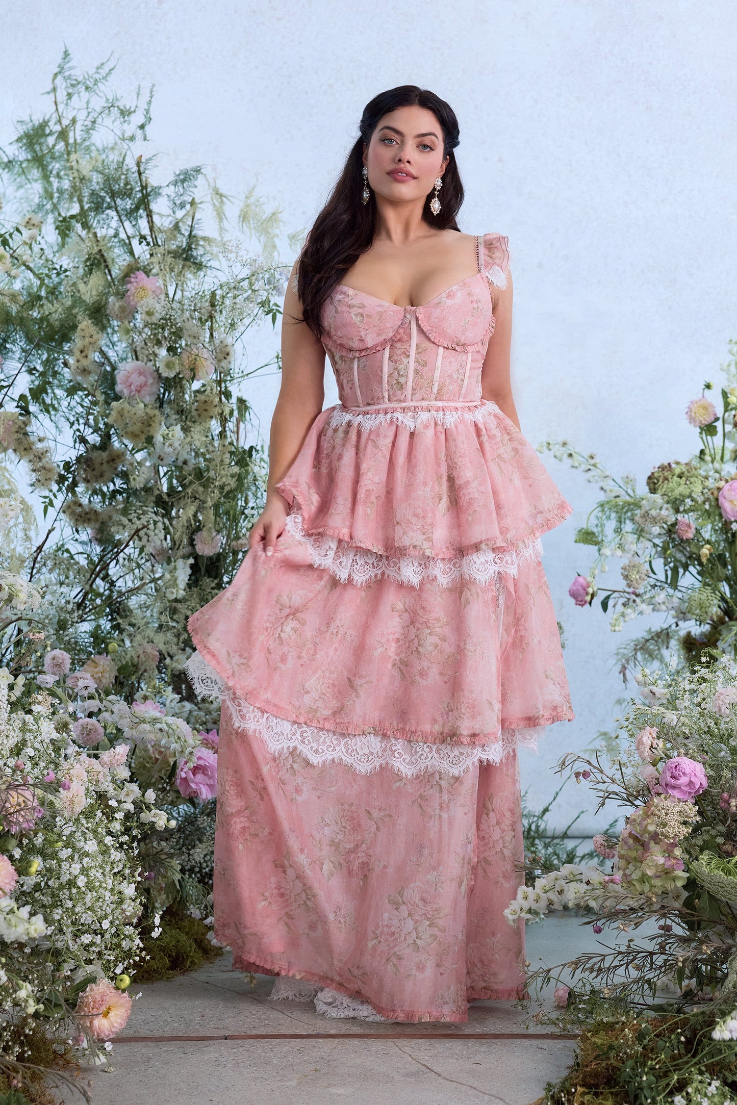 The Jolie Dress in Light Pink Tapestry Rose