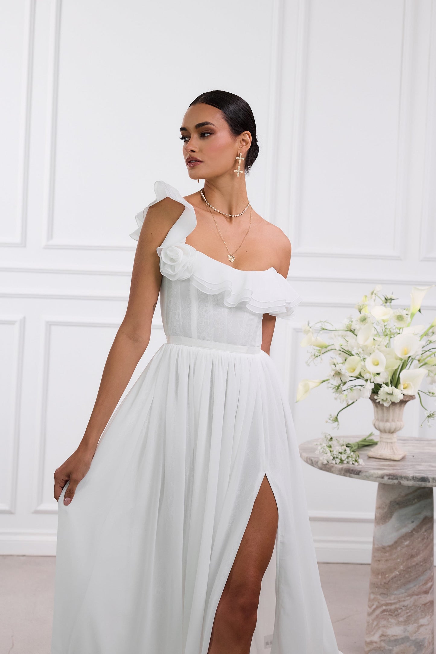 The Rosetta Dress in White