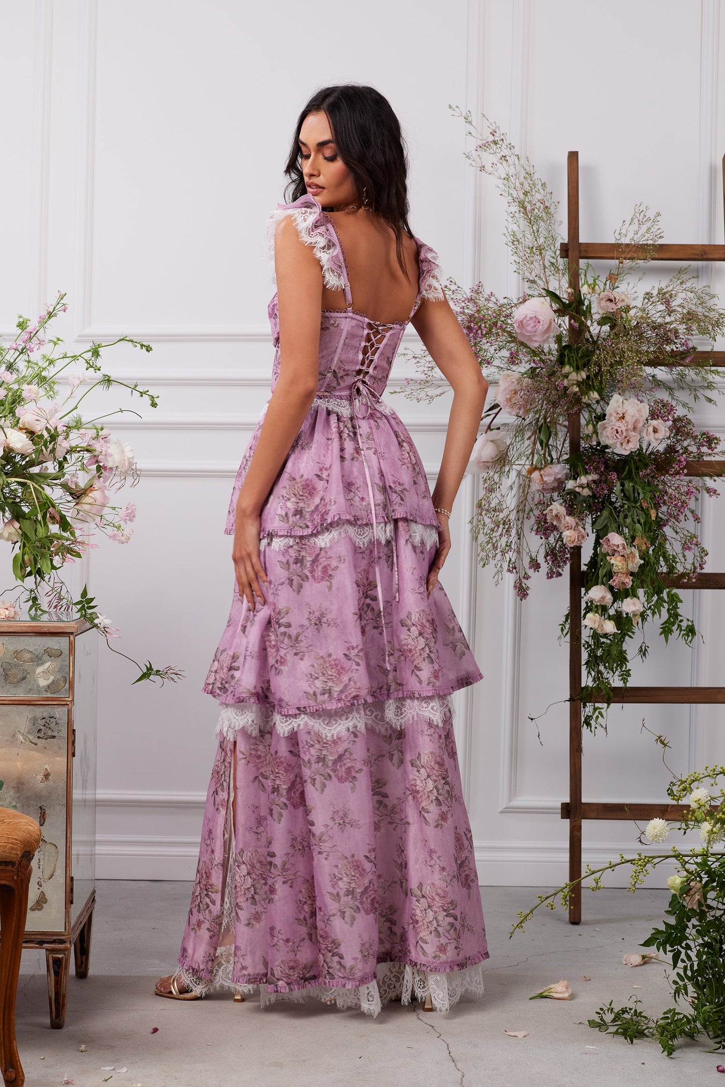 The Jolie Dress in Lilac Tapestry Rose