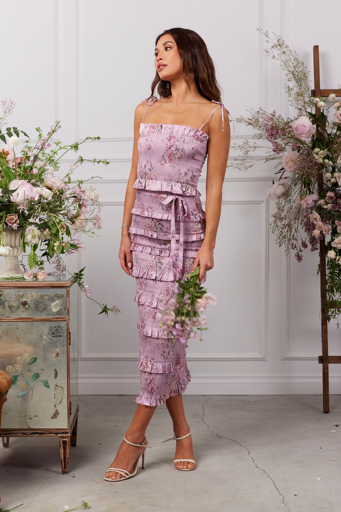 The Lily Dress in Lilac Tapestry Rose