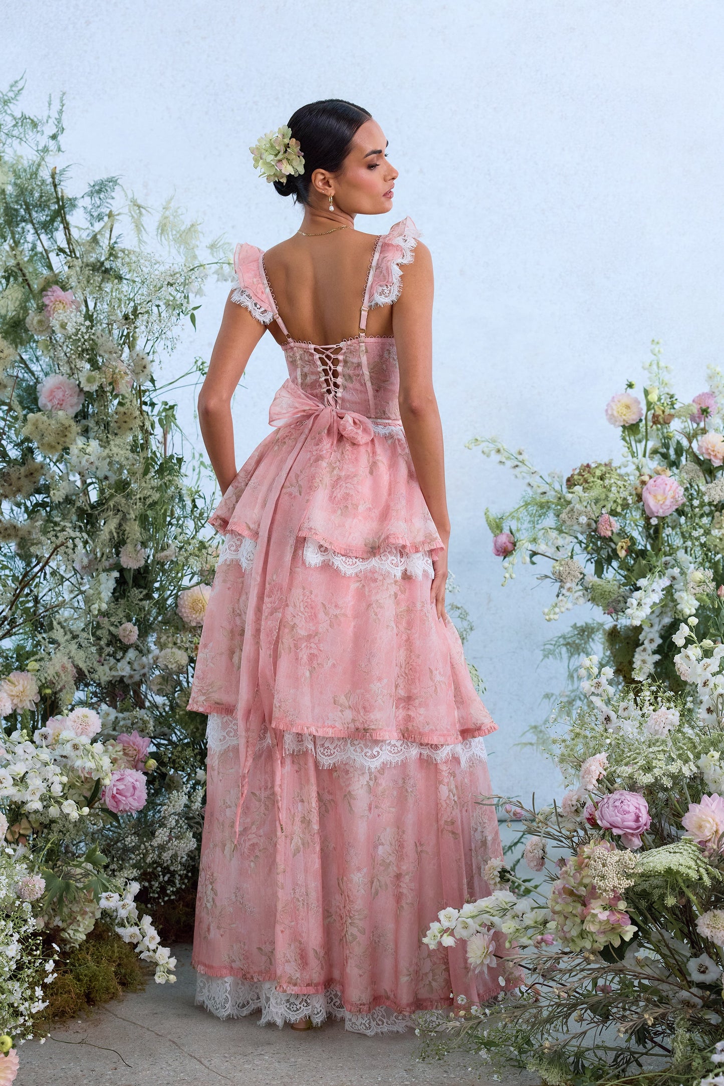 The Jolie Dress in Light Pink Tapestry Rose