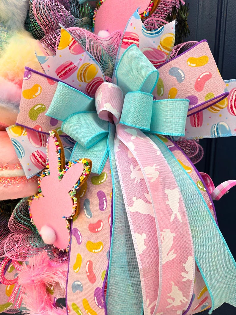 HOT SALE Pastel bunny wreath,Easter sweets wreath