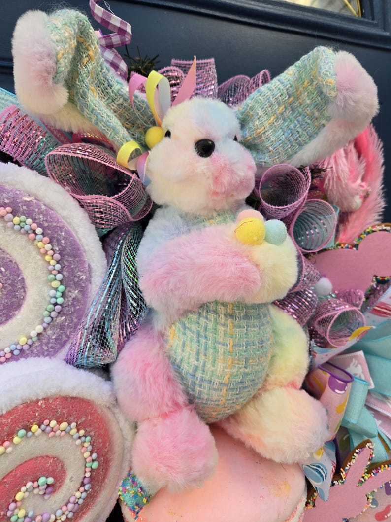 HOT SALE Pastel bunny wreath,Easter sweets wreath